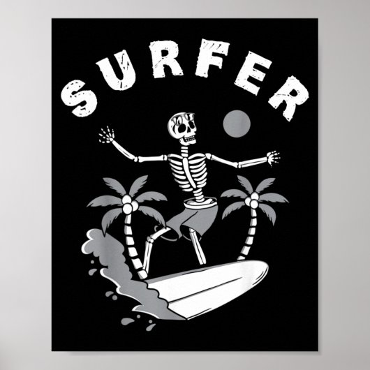 Surfer Surfboard Spreuken Surfen Surfen Poster (Voorkant)