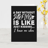 Surfer Surfboard Surfen Gift Cadeau Idee Kaart (Gele Bloem)