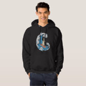 Surfer Surfboard Waves Surfrider Surfing Llama Hoodie (Voorkant volledig)