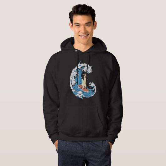 Surfer Surfboard Waves  Surfrider Surfing Llama Hoodie (Voorkant volledig)