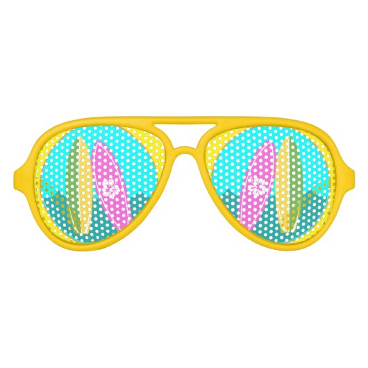 Surfer Surfboards Fun Surfen Strandfeest Aviator Zonnebril (Voorkant)