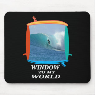 Surfer, surfen, golven, oceaan, surfplanken raam T Muismat