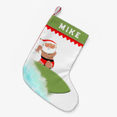 Surfer Surfen Santa Kleine Kerstsok (Voorkant (Hangend))