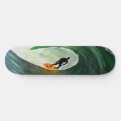 Surfer Surfen Silhouet Schaats Board Deck Design Skateboard (Horizontaal)