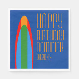 Surfer surfen thema happy birthday papieren servet