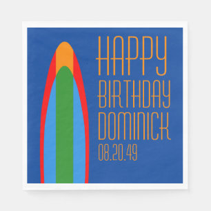 Surfer surfen thema happy birthday papieren servet