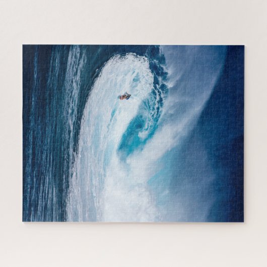 Surfer Surfende Big Ocean Wave Legpuzzel (Horizontaal)