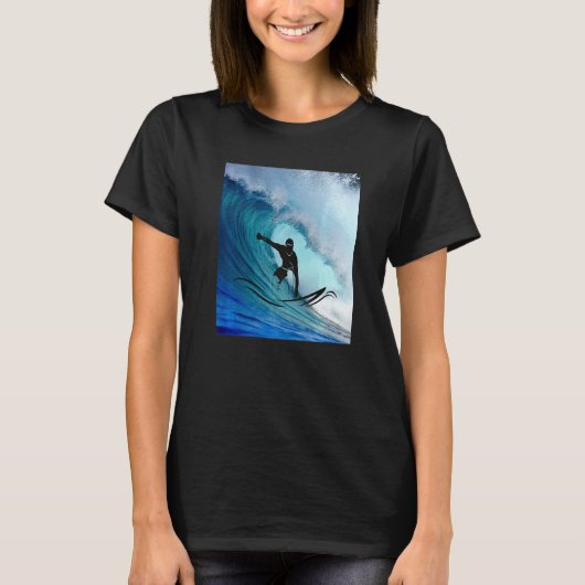 Surfer Surfing Hawaiian Waves Beach Summer Surfboa T-shirt (Voorkant)
