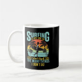 Surfer Surfing  Retro Sunset 58 Koffiemok (Links)