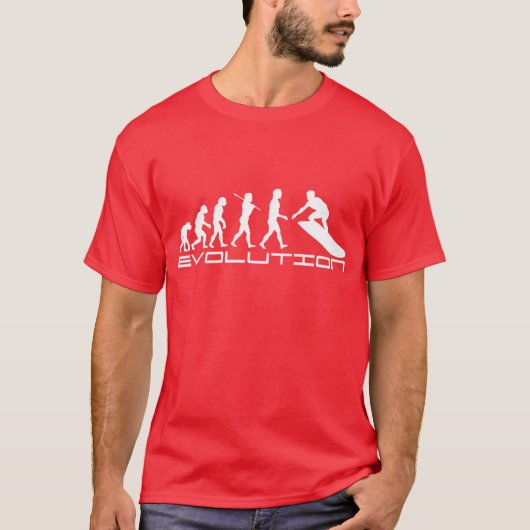 Surfer Surfing Sport Evolution Art T-shirt (Voorkant)