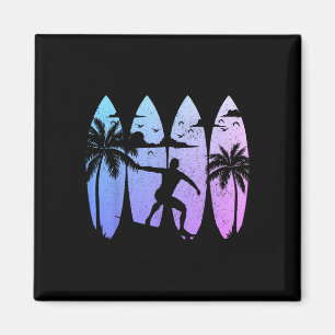 Surfer Surfplank Vintage Surfen Strand Zomer Surfe Magneet