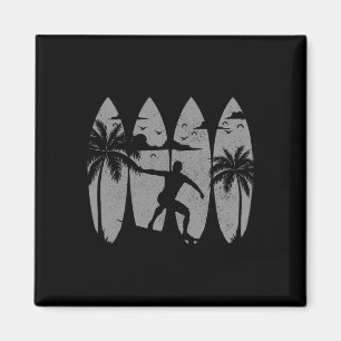 Surfer Surfplank Vintage Surfen Strand Zomer Surfe Magneet