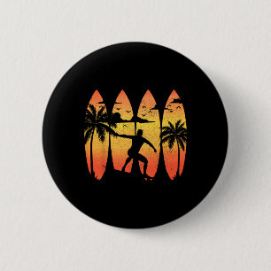 Surfer Surfplank Vintage Surfen Strand Zomer Surfe Ronde Button 5,7 Cm