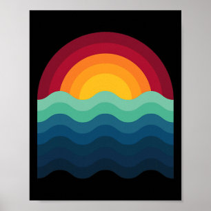 Surfer Surfplank Zonsondergang Surfen Surfen Wakeb Poster