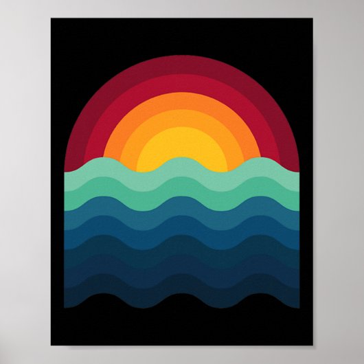 Surfer Surfplank Zonsondergang Surfen Surfen Wakeb Poster (Voorkant)