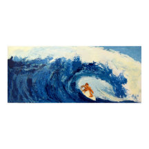 Surfer Surfred Blue Wave Ocean Zee Poster Artwork