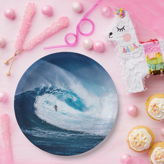 Surfer Surfred Ocean Waves Watersport Paper Borden Papieren Bordje (Feest)