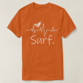 Surfer Surfred Shortboard Heartbeat Wave Lover T-shirt (Design voorkant)