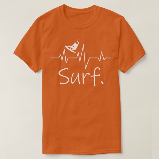 Surfer Surfred Shortboard Heartbeat Wave Lover T-shirt (Design voorkant)