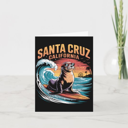 Surfer surft jaren 70 80 Santa Cruz Californië Ret Kaart (Voorkant)