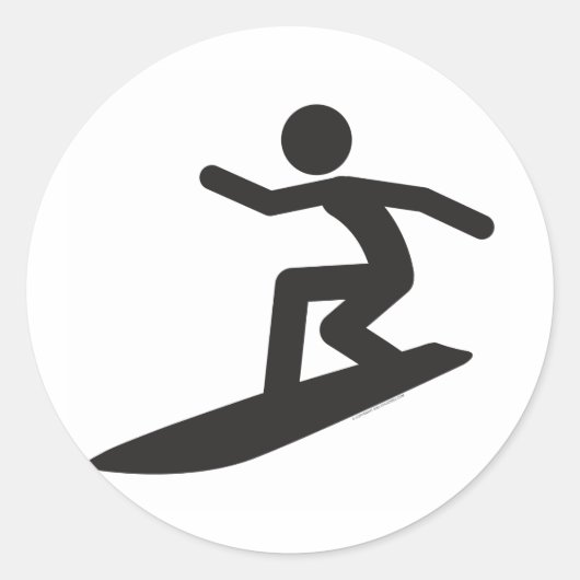Surfer-T Ronde Sticker (Voorkant)