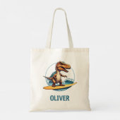 Surfer Trex Dinosaur Tote Bag (Achterkant)