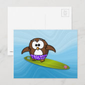 surfer-uil briefkaart (Voorkant / Achterkant)