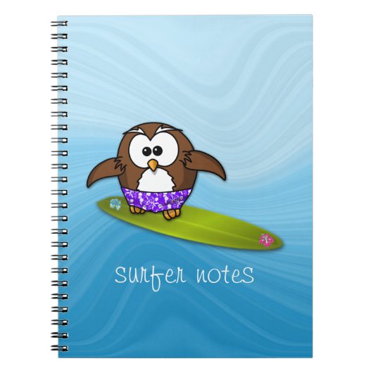 surfer-uil notitieboek (Voorkant)