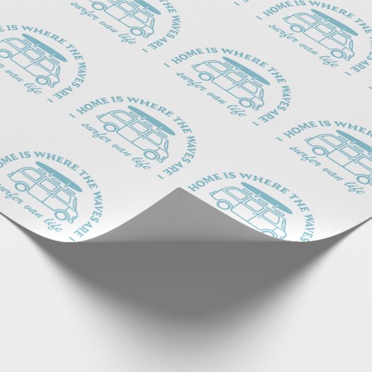 Surfer van life camper citaten cadeaupapier (Hoek)