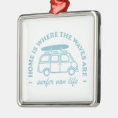 Surfer van life camper citaten metalen ornament (Links)