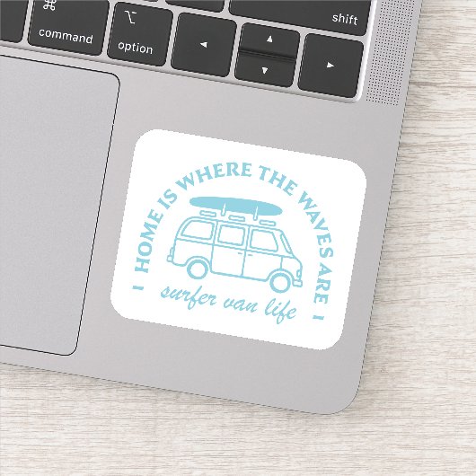 Surfer van life citaten sticker (Detail)