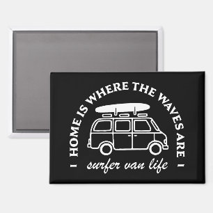 Surfer van life road trip surf lover citaten magneet