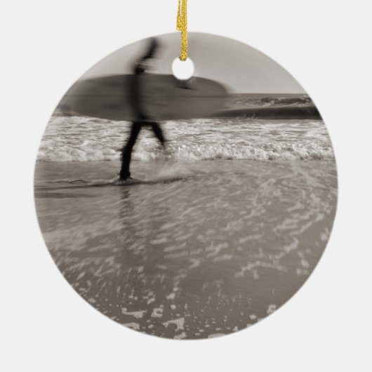 Surfer van Shirley Taylor Keramisch Ornament (Achterkant)