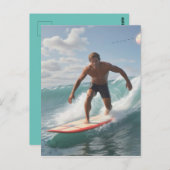 Surfer Verjaardag Briefkaart (Voorkant / Achterkant)