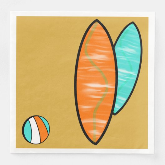 Surfer Verjaardag Papier Diner Servetten #2 (Voorkant)