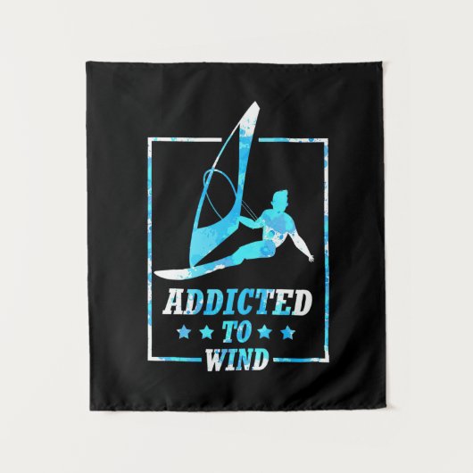 Surfer Verslaafd Aan Wind Wandkleed (Voorkant)