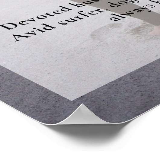 Surfer Viering van het Leven Aangepaste Foto Funer Poster (Hoek)