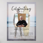 Surfer viering van het leven op maat foto begrafen poster (Voorkant)