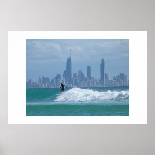 Surfer voor de Skyscrapers Poster (Voorkant)