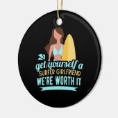 Surfer-Vriendin Keramisch Ornament (Links)