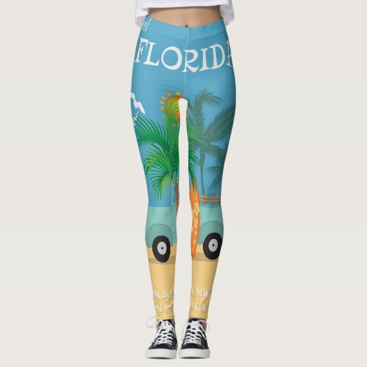 Surfer Vrouwelijke Leggings (Voorkant)