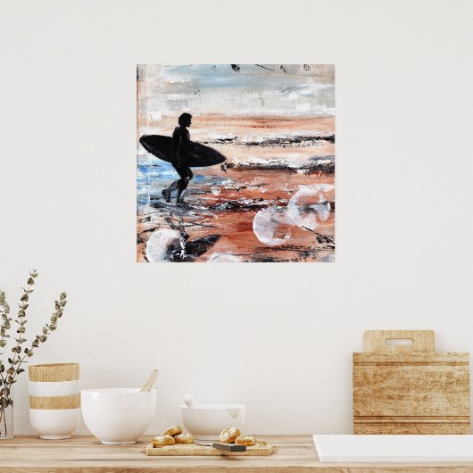 Surfer Walking Art Print (Keuken)