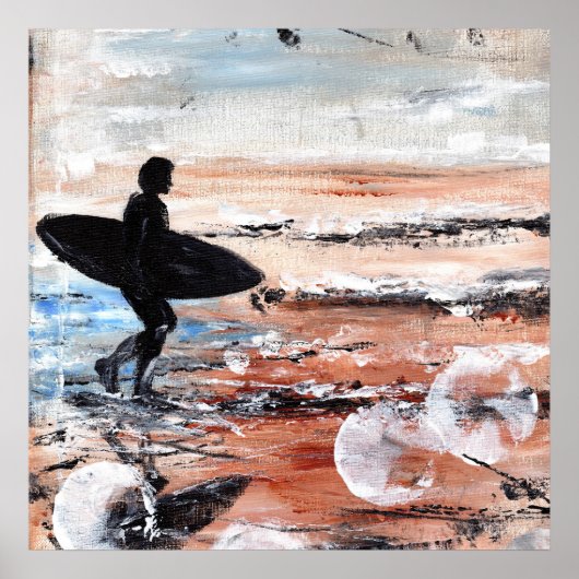 Surfer Walking Art Print (Voorkant)
