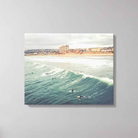 Surfer Wall Art, Pacific Beach San Diego Canvas Afdruk (Voorkant)