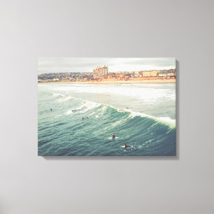 Surfer Wall Art, Pacific Beach San Diego Canvas Afdruk