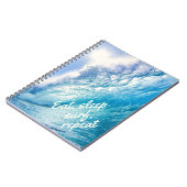 Surfer Wave Ocean Blue White Eat Sleep Surf herhal Notitieboek (Linkerzijde)