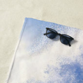 Surfer Wave Ocean Blue White Eat Sleep Surf herhal Strandlaken (In situ)