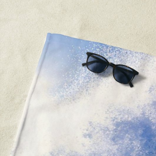 Surfer Wave Ocean Blue White Eat Sleep Surf herhal Strandlaken (In situ)