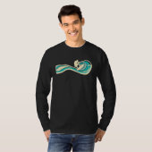 Surfer  Wave Retro Surfende Surf Beach Retro T-shirt (Voorkant volledig)