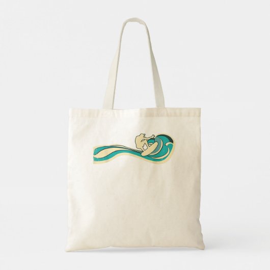 Surfer  Wave Retro Surfende Surf Beach Retro Tote Bag (Achterkant)